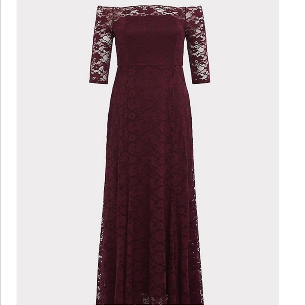 Torrid Burgundy Lace Wedding Dress
